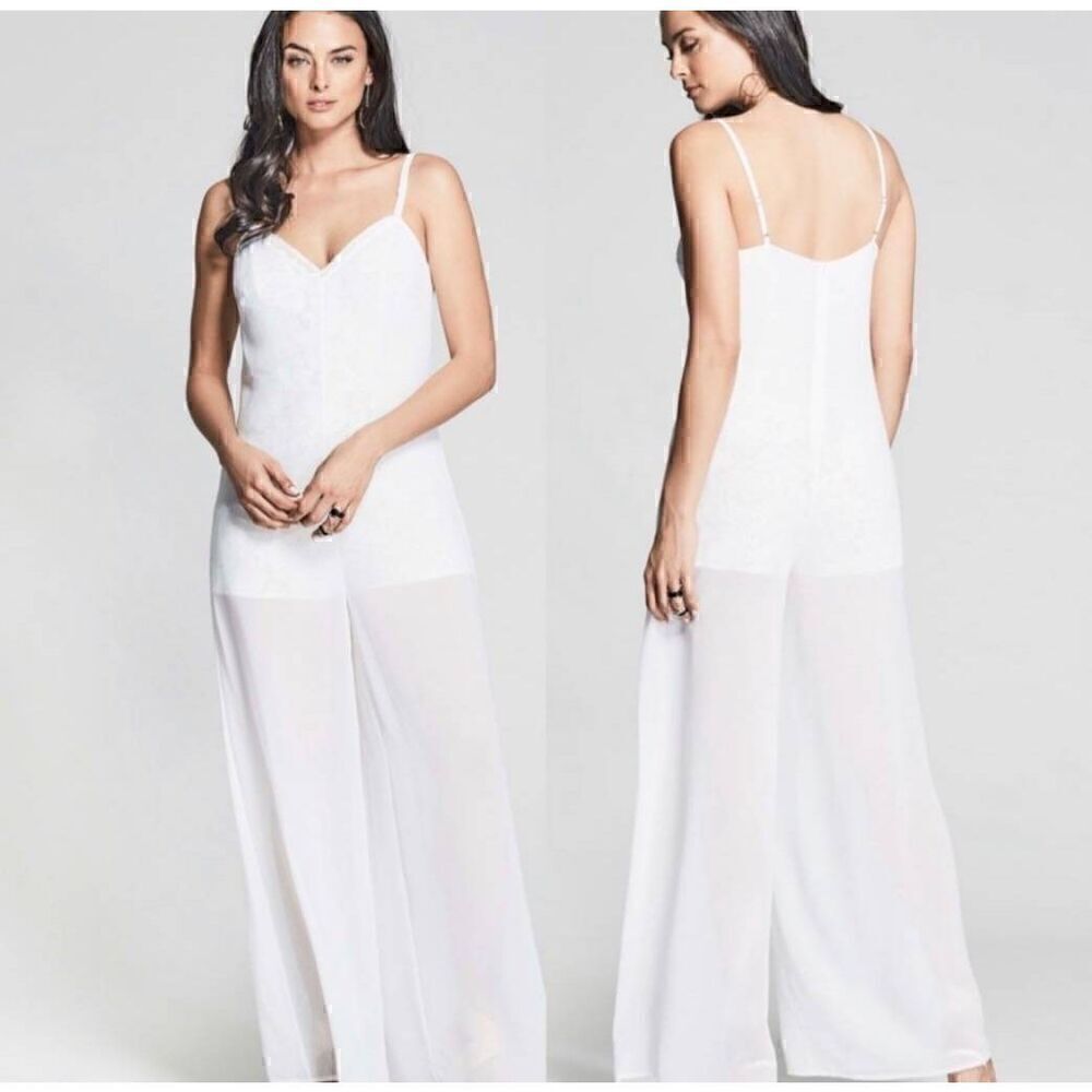 MARCIANO Los Angeles 2 Piece lvory Lace Myrta Jumpsuit Romper Size 2 B18